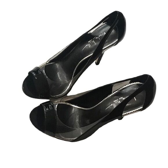 Nicole Miller Black Clear Shoes Size 8 - Picture 5 of 15